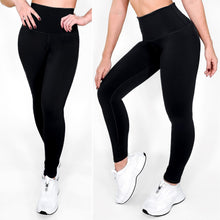 Load image into Gallery viewer, Total Black | Premium High-Waist Legging with Tummy Control & Anti-Cellulite Technology