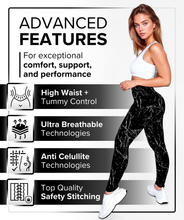 Load image into Gallery viewer, Black Marble | Premium High-Waist Legging with Tummy Control &amp; Anti-Cellulite Technology
