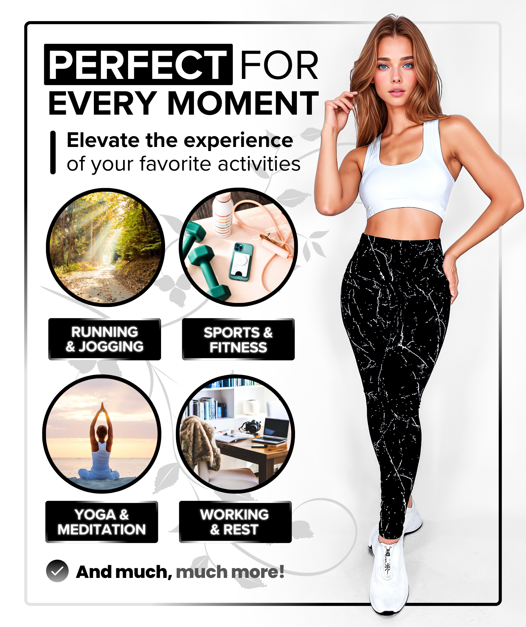 Black Marble | Premium High-Waist Legging with Tummy Control & Anti-Cellulite Technology