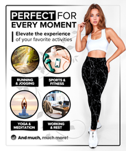 Load image into Gallery viewer, Black Marble | Premium High-Waist Legging with Tummy Control &amp; Anti-Cellulite Technology
