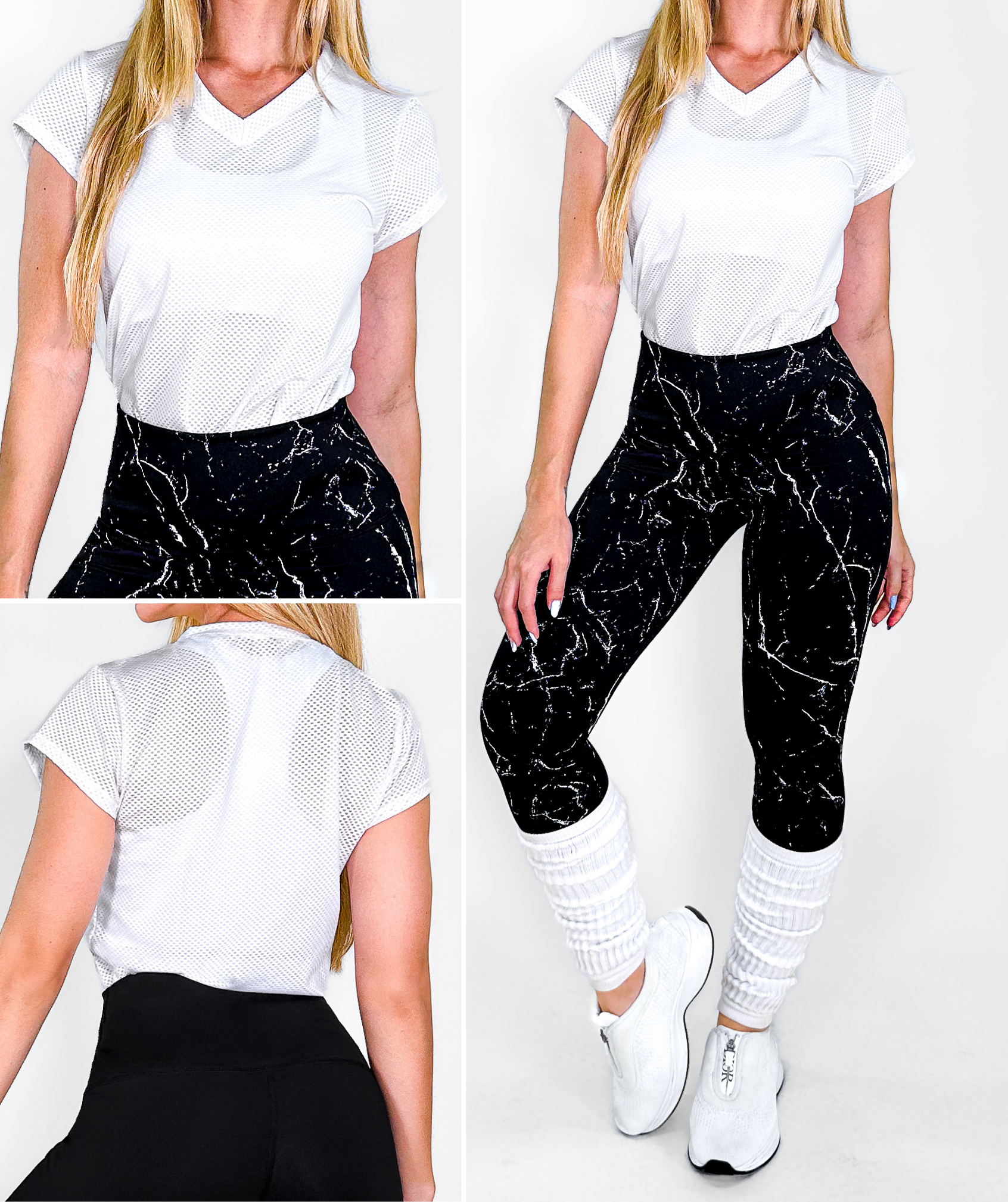 Black Marble | Premium High-Waist Legging with Tummy Control & Anti-Cellulite Technology
