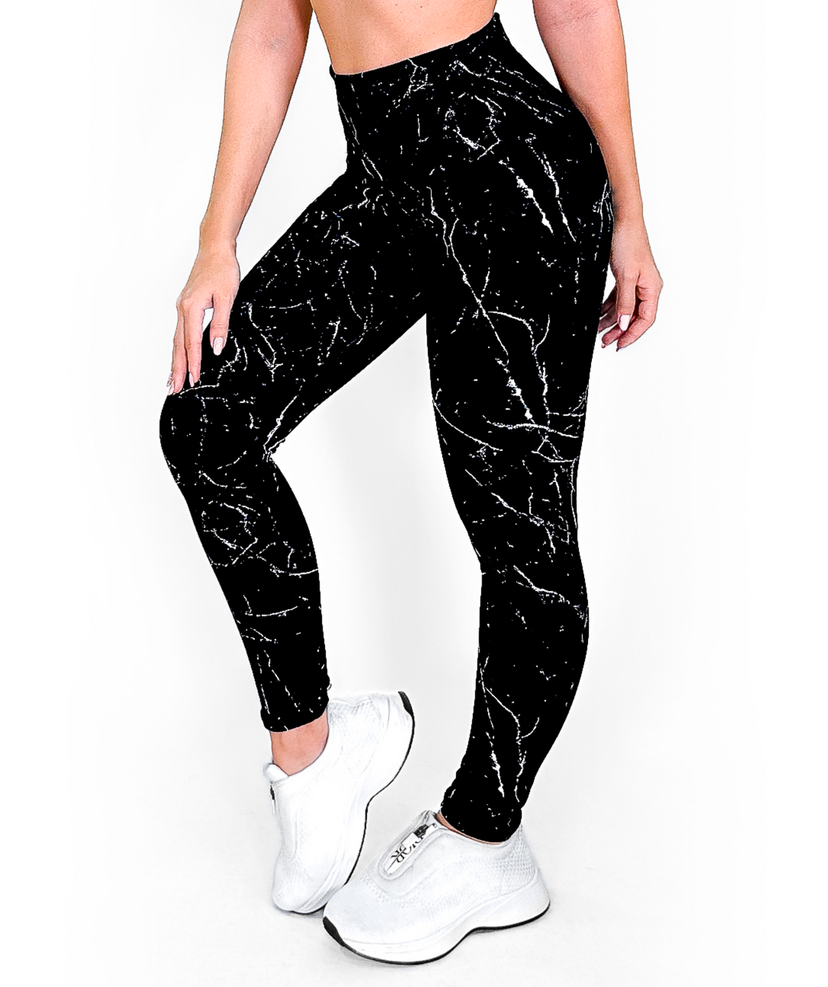 Black Marble | Premium High-Waist Legging with Tummy Control & Anti-Cellulite Technology