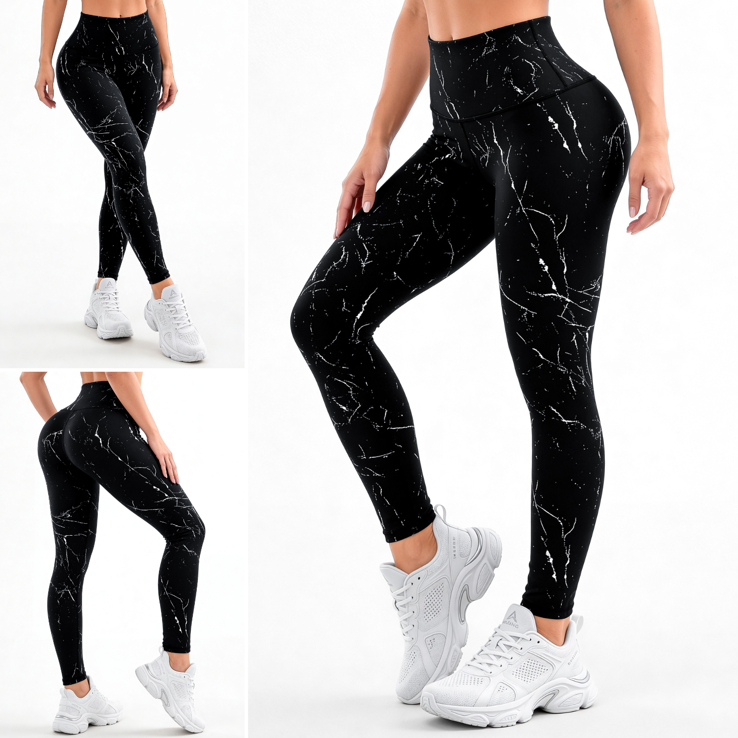 Black Marble • NEW | Premium High-Waist Legging with Tummy Control & Anti-Cellulite Technology