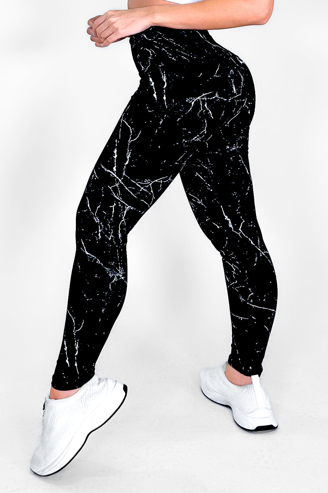 Black Marble | Premium High-Waist Legging with Tummy Control & Anti-Cellulite Technology
