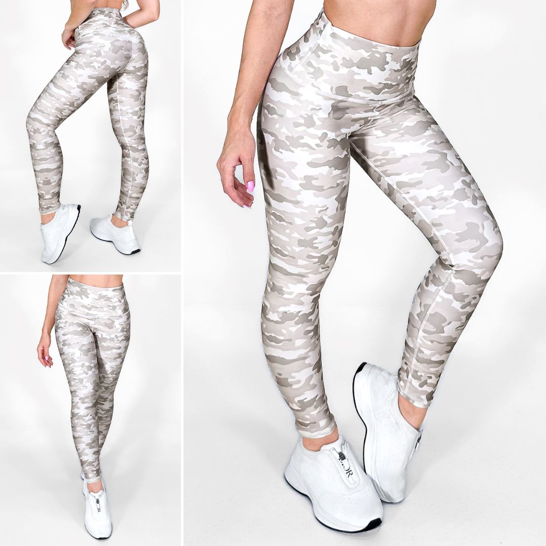 Militar Sand | Premium High-Waist Legging with Tummy Control & Anti-Cellulite Technology