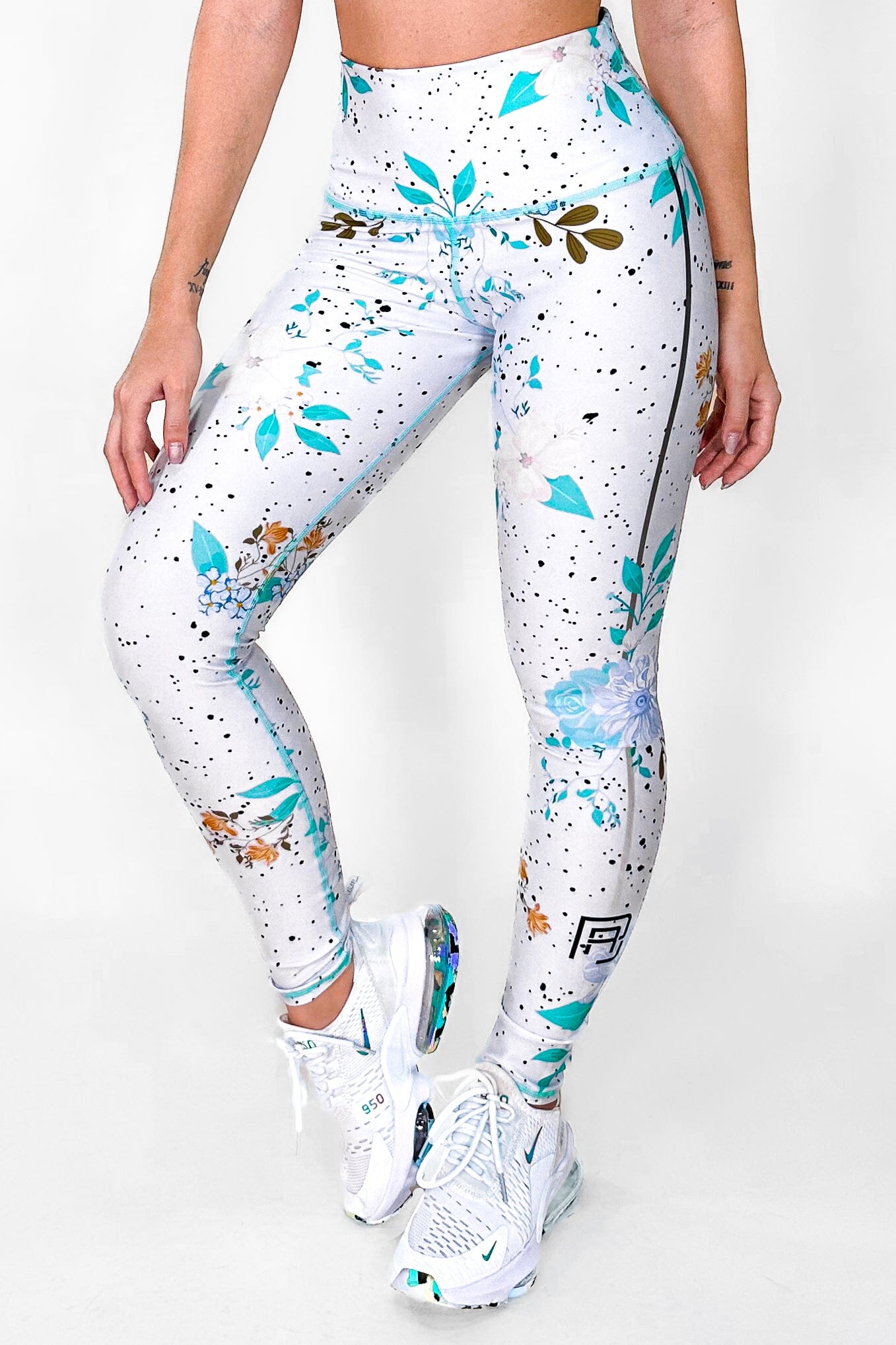 White Garden | Premium High-Waist Legging with Tummy Control & Anti-Cellulite Technology