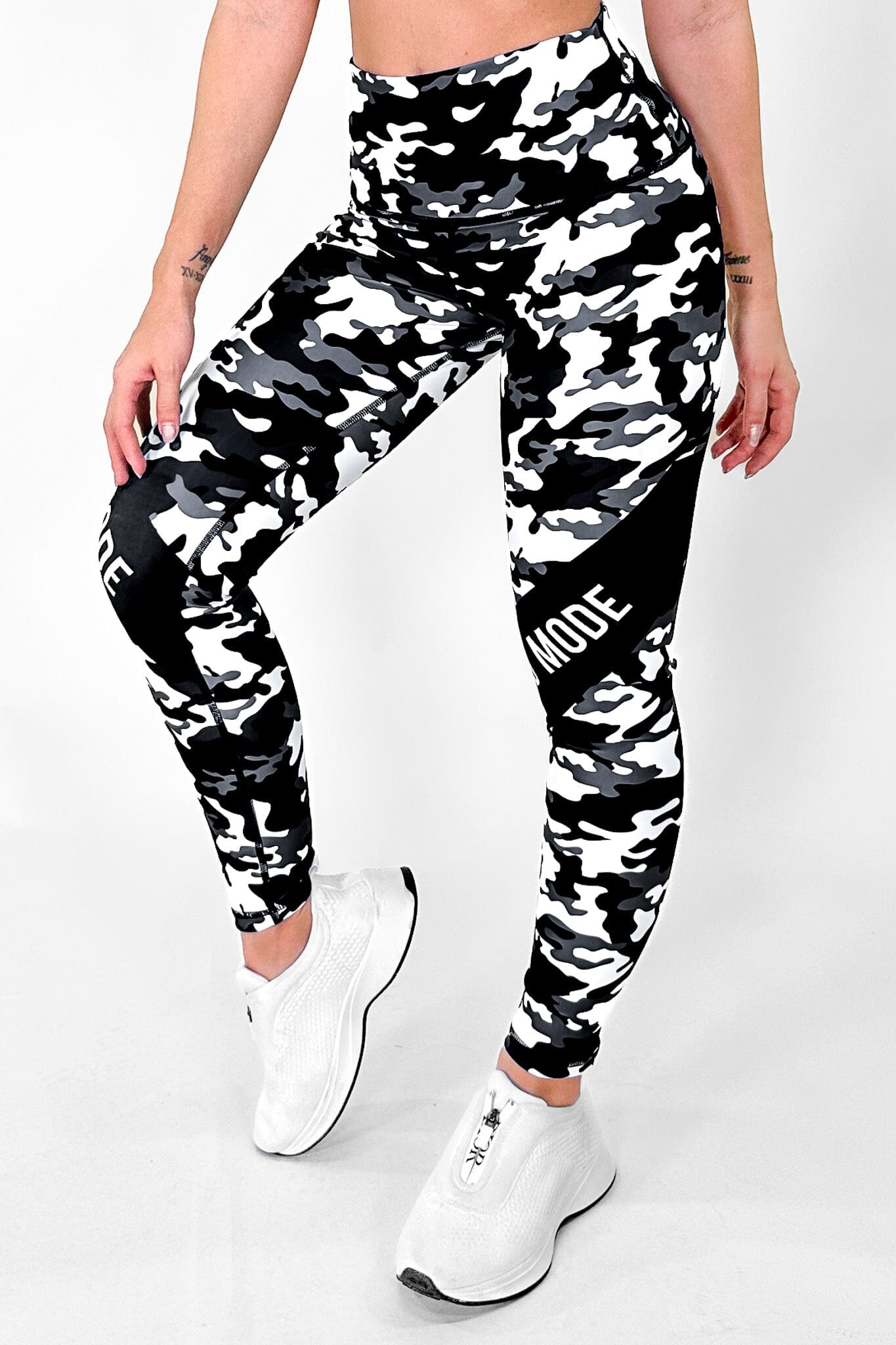 Black & White Cammo | Premium High-Waist Legging with Tummy Control & Anti-Cellulite Technology