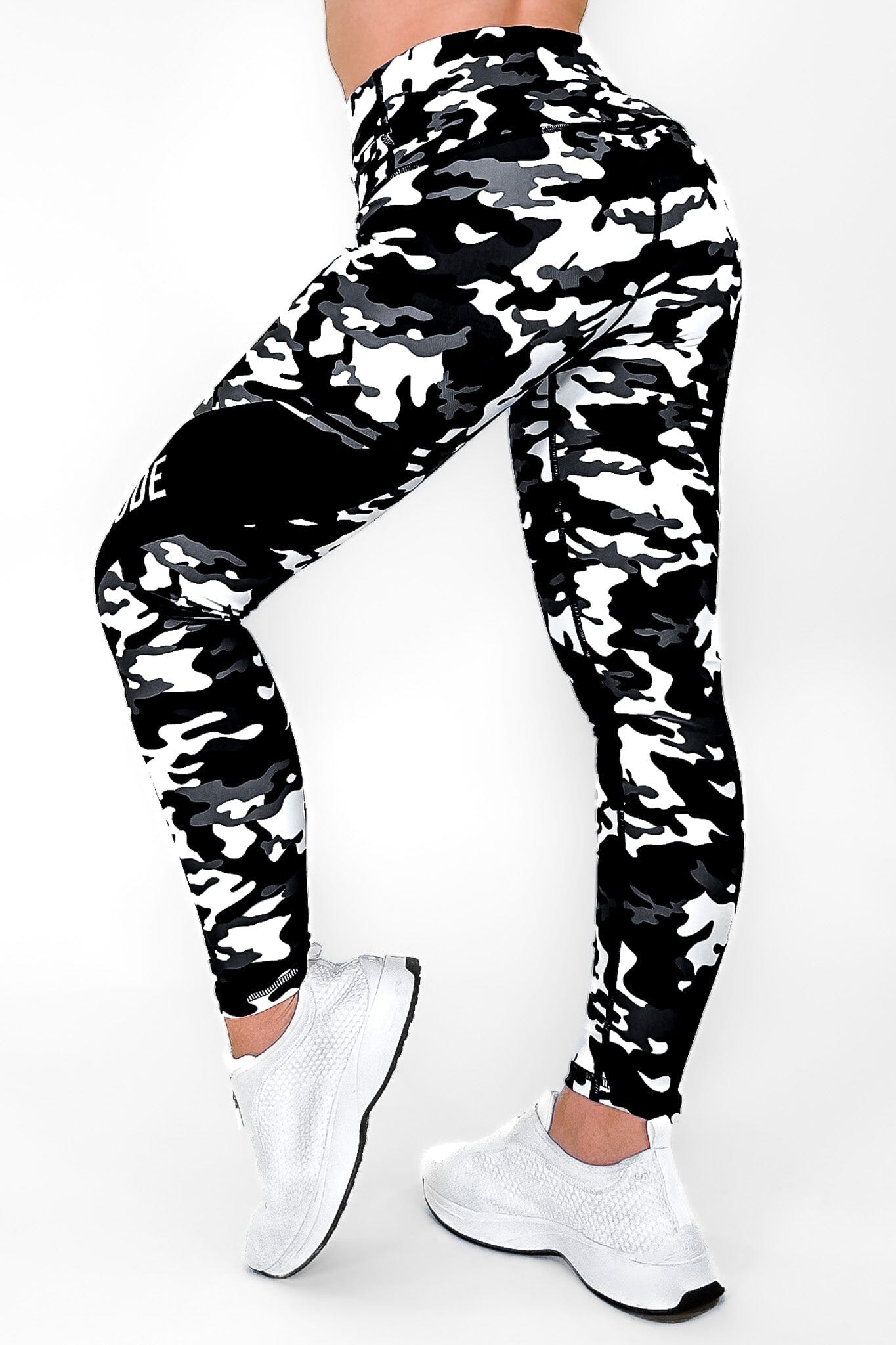 Black & White Cammo | Premium High-Waist Legging with Tummy Control & Anti-Cellulite Technology