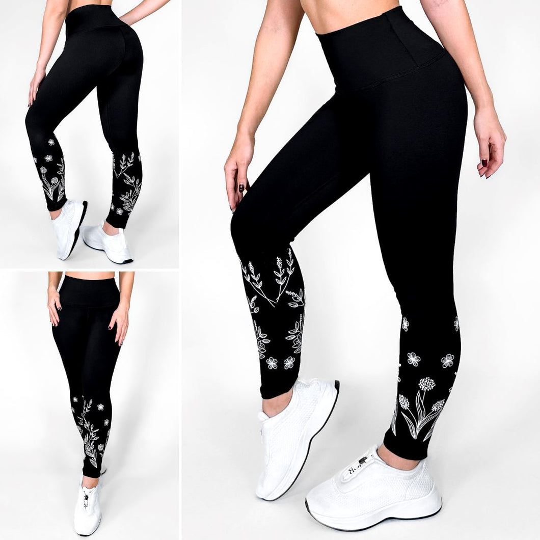 Night Garden | Premium High-Waist Legging with Tummy Control & Anti-Cellulite Technology