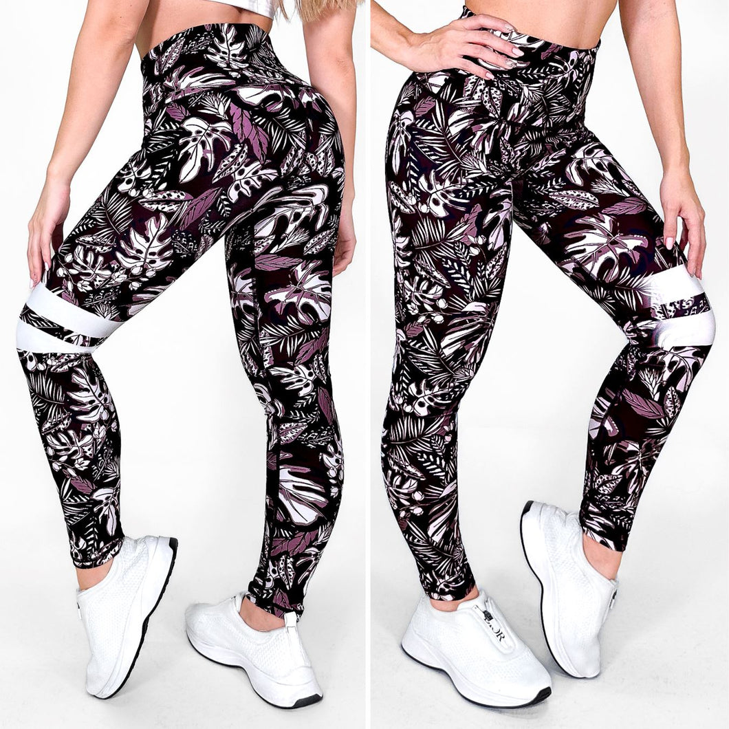 Tropical Wine | Premium High-Waist Legging with Tummy Control & Anti-Cellulite Technology