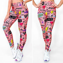 Load image into Gallery viewer, Pink Love | Premium High-Waist Legging with Tummy Control &amp; Anti-Cellulite Technology
